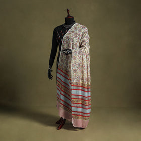 Yellow - hand mul cotton sanganeri dupatta 04 - handcrafted