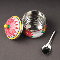 Steel Ghee Pot with Spoon 