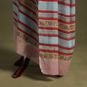 Yellow - hand mul cotton sanganeri dupatta 04 - handcrafted