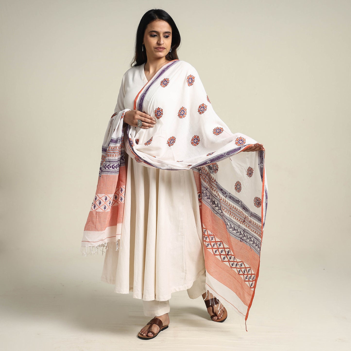 Kantha Embroidery Dupatta 