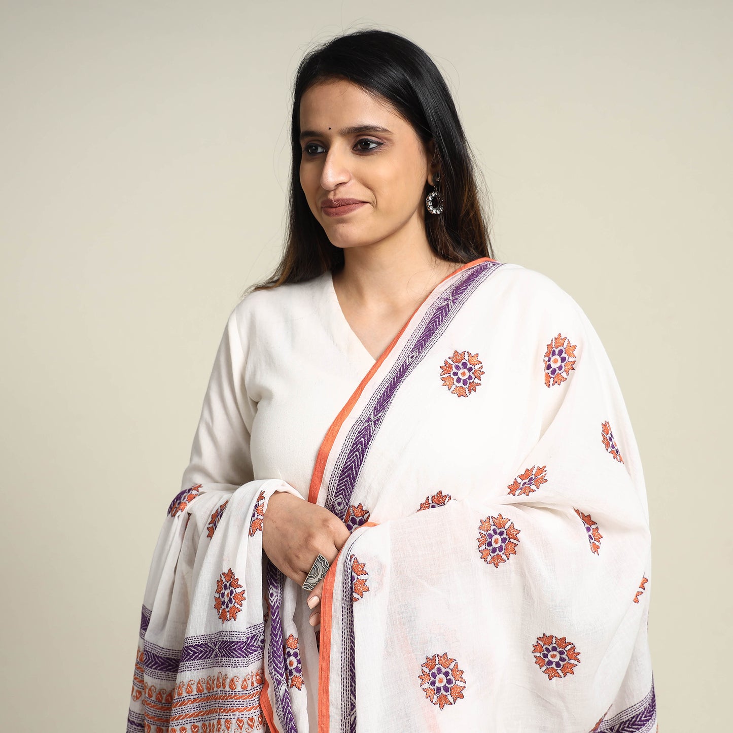 Kantha Embroidery Dupatta 