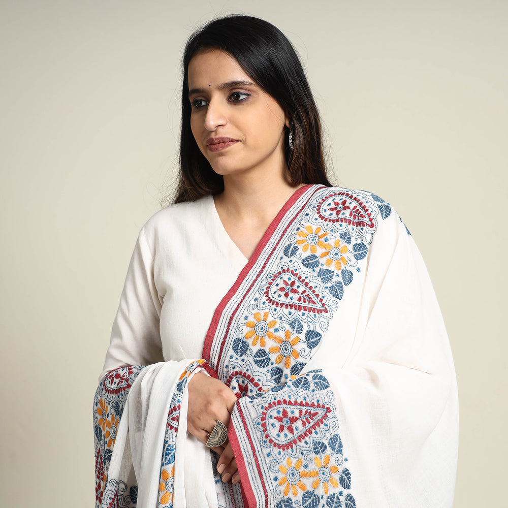 Kantha Embroidery Dupatta 