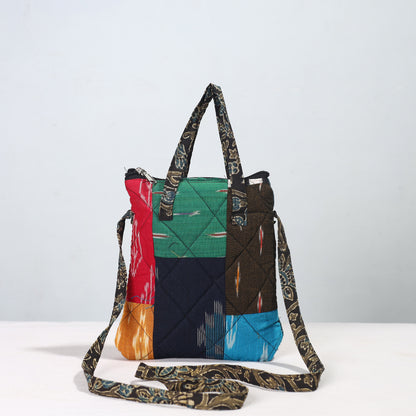 Multicolor - Handmade Quilted Cotton Patchwork Sling Bag 03