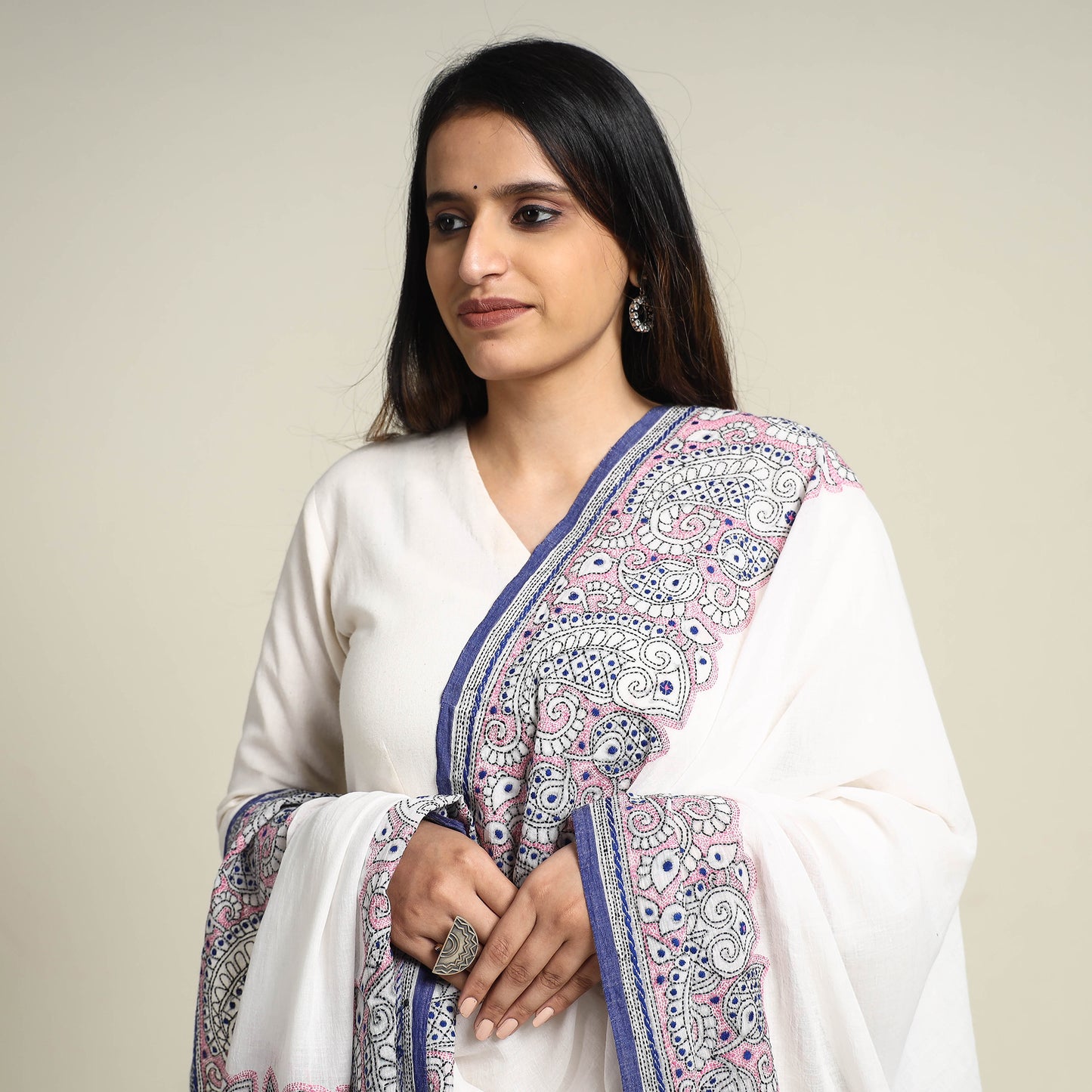 Kantha Embroidery Dupatta 