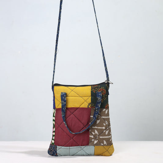 Handmade Quilted Cotton Patchwork Sling Bag 07