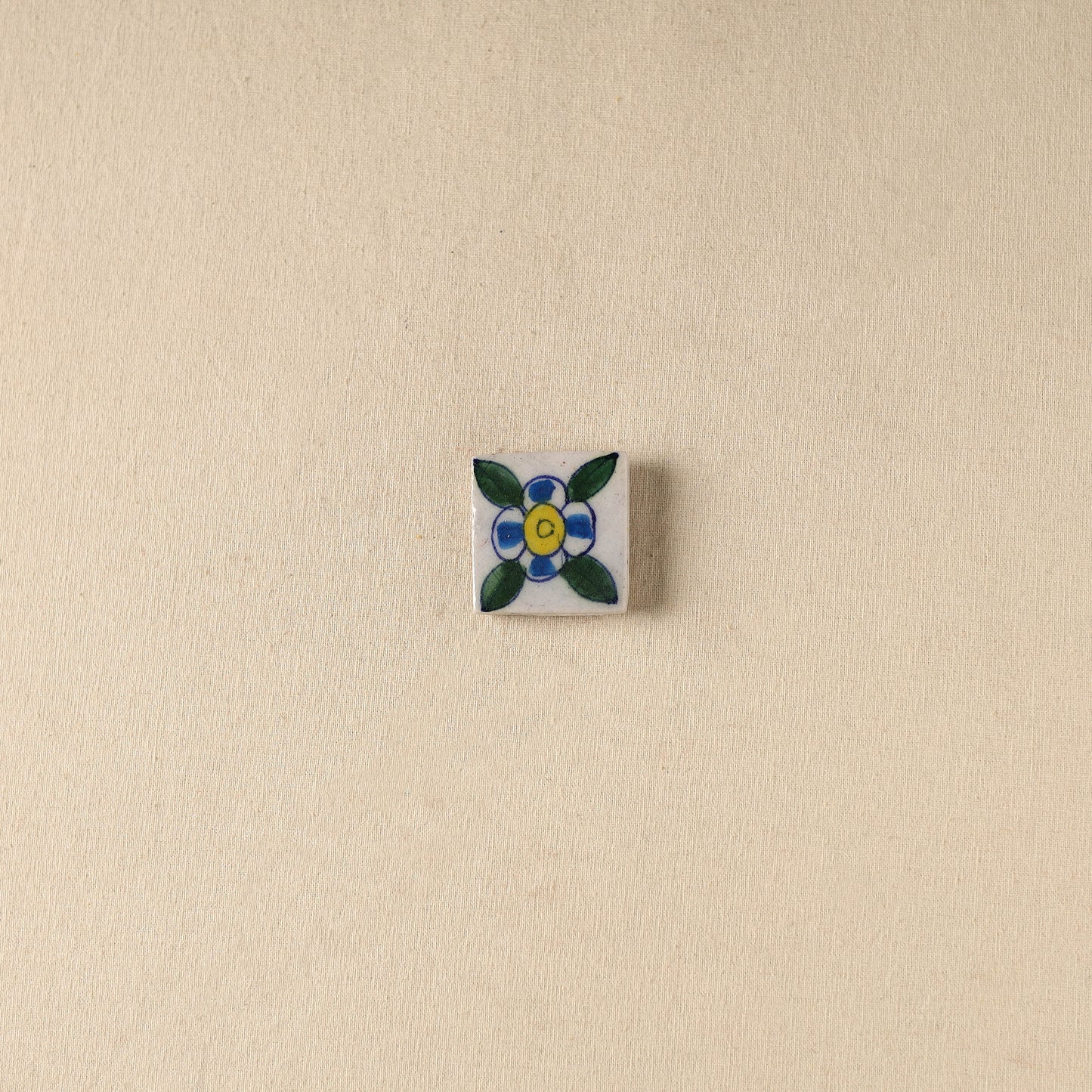 White - Original Blue Pottery Ceramic Fridge Magnet 31