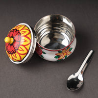 Steel Ghee Pot with Spoon 