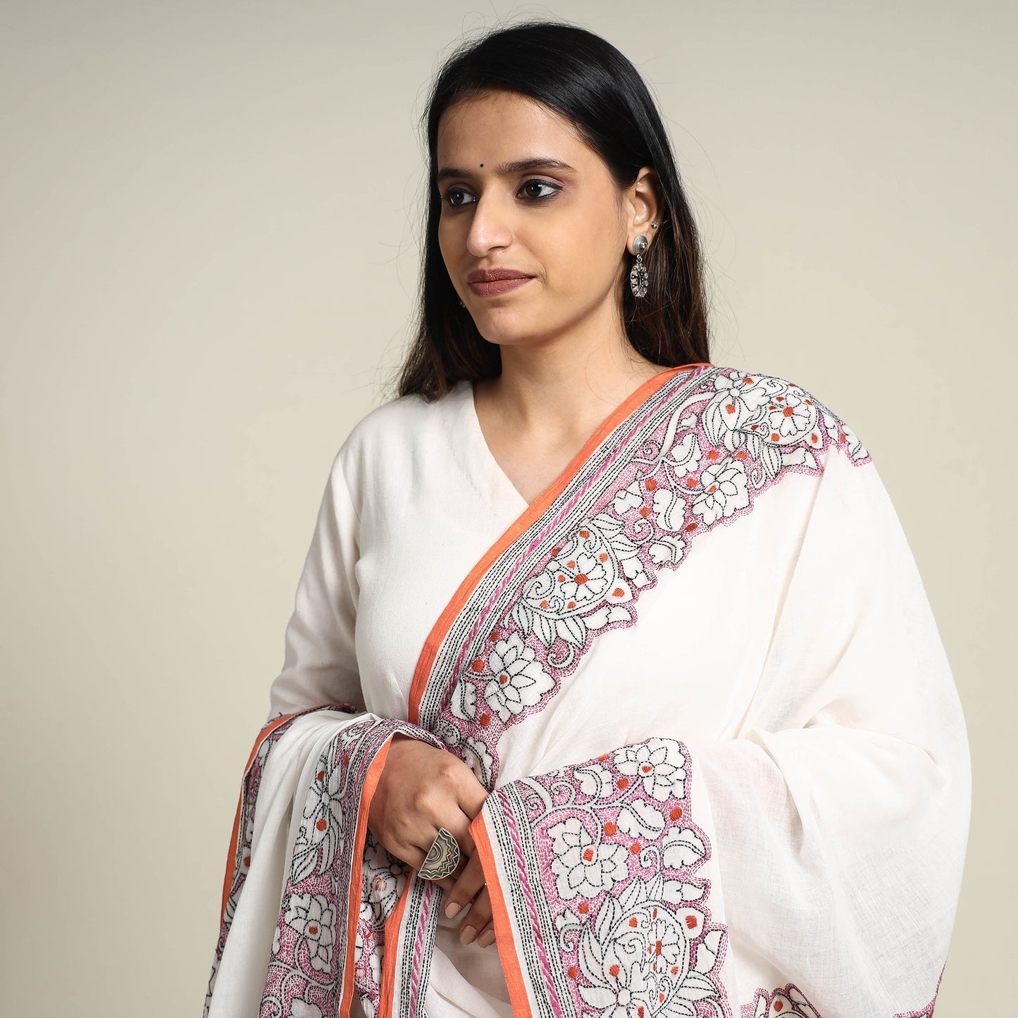 Kantha Embroidery Dupatta 