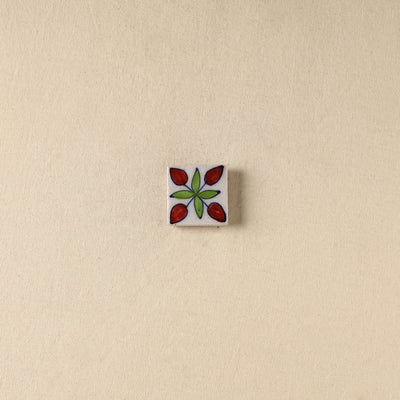 White - Original Blue Pottery Ceramic Fridge Magnet 35