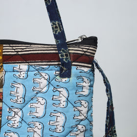 Multicolor Handmade Quilted Cotton Patchwork Sling Bag 10