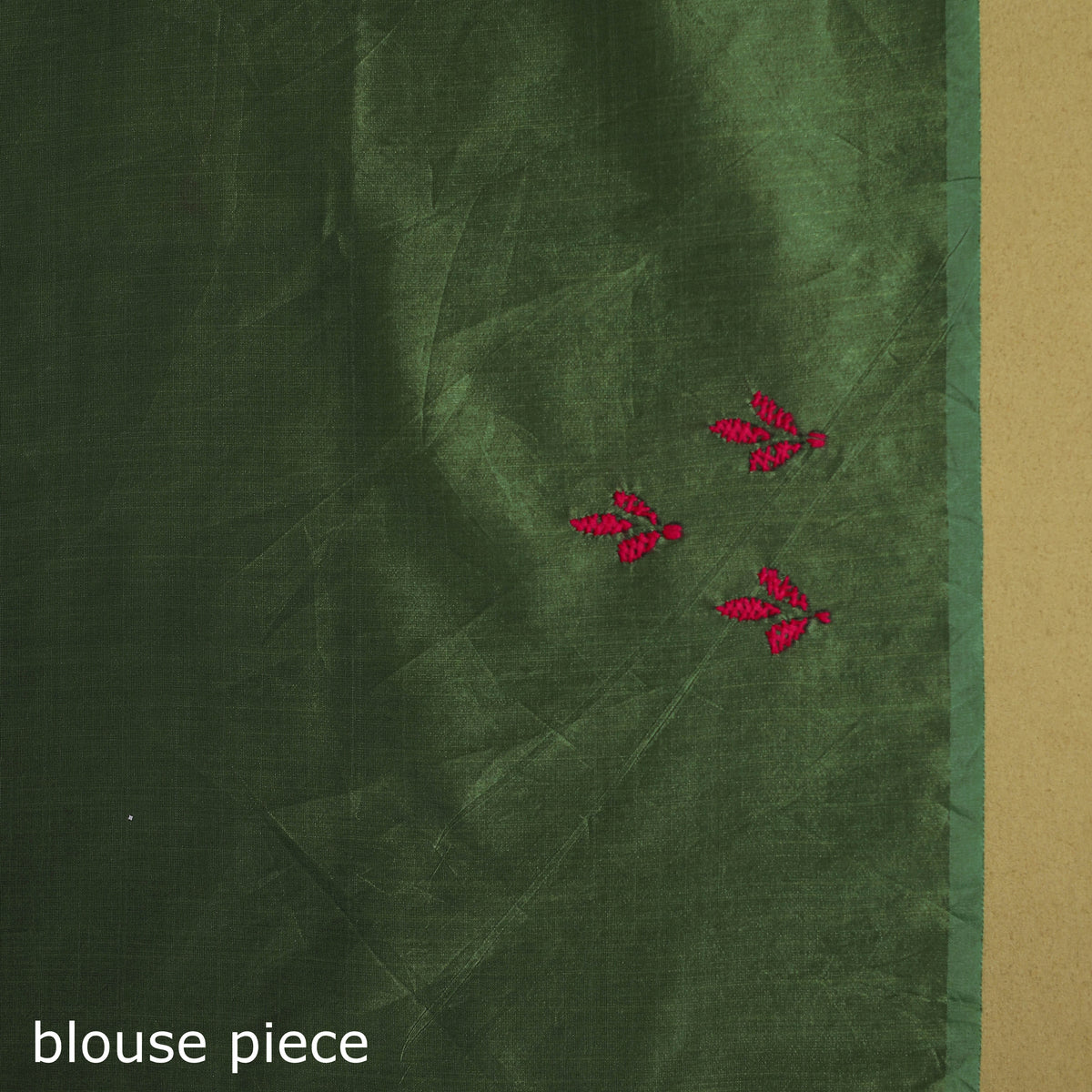 Green - Bengal Hand Embroidery Silk Nakshi Kantha Saree 11