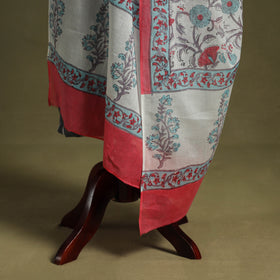 White - hand mul cotton sanganeri dupatta 19 - handcrafted