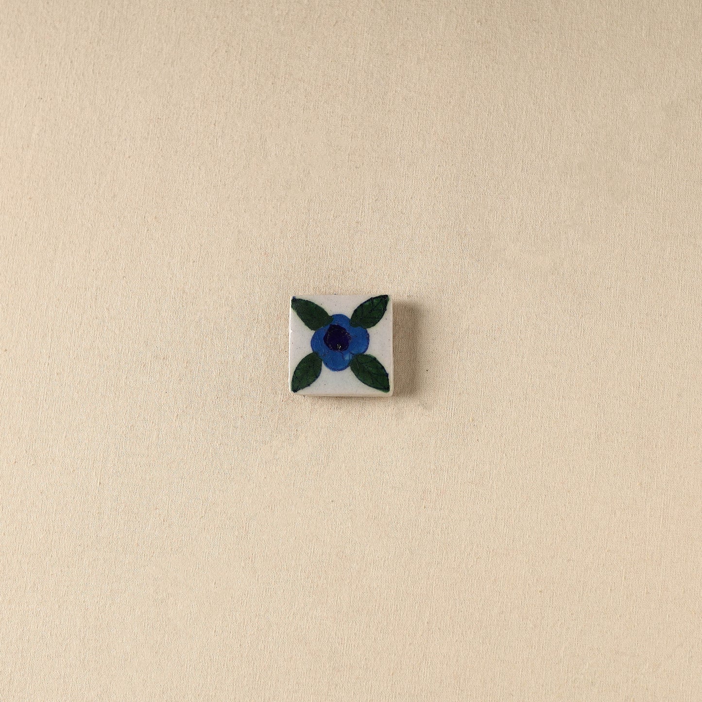 White - Original Blue Pottery Ceramic Fridge Magnet 49
