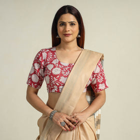 Buy Sanganeri Block Printed Cotton Stitched Blouse 09 Online at iTokri.com