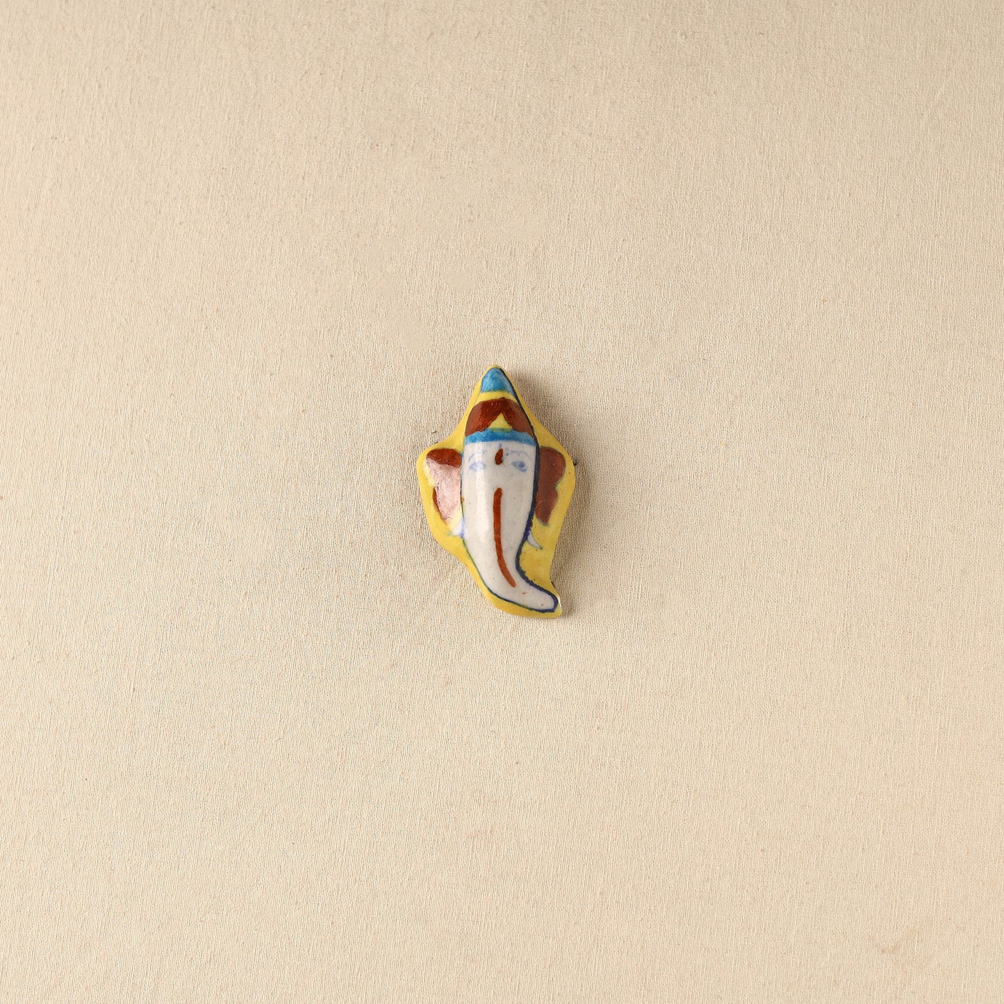 Yellow - Ganesha Original Blue Pottery Ceramic Fridge Magnet 50