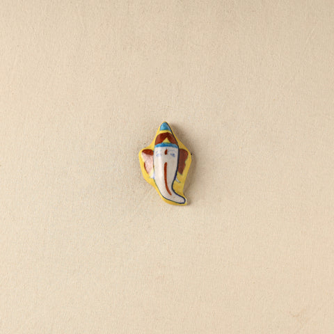 Yellow - Ganesha Original Blue Pottery Ceramic Fridge Magnet 50