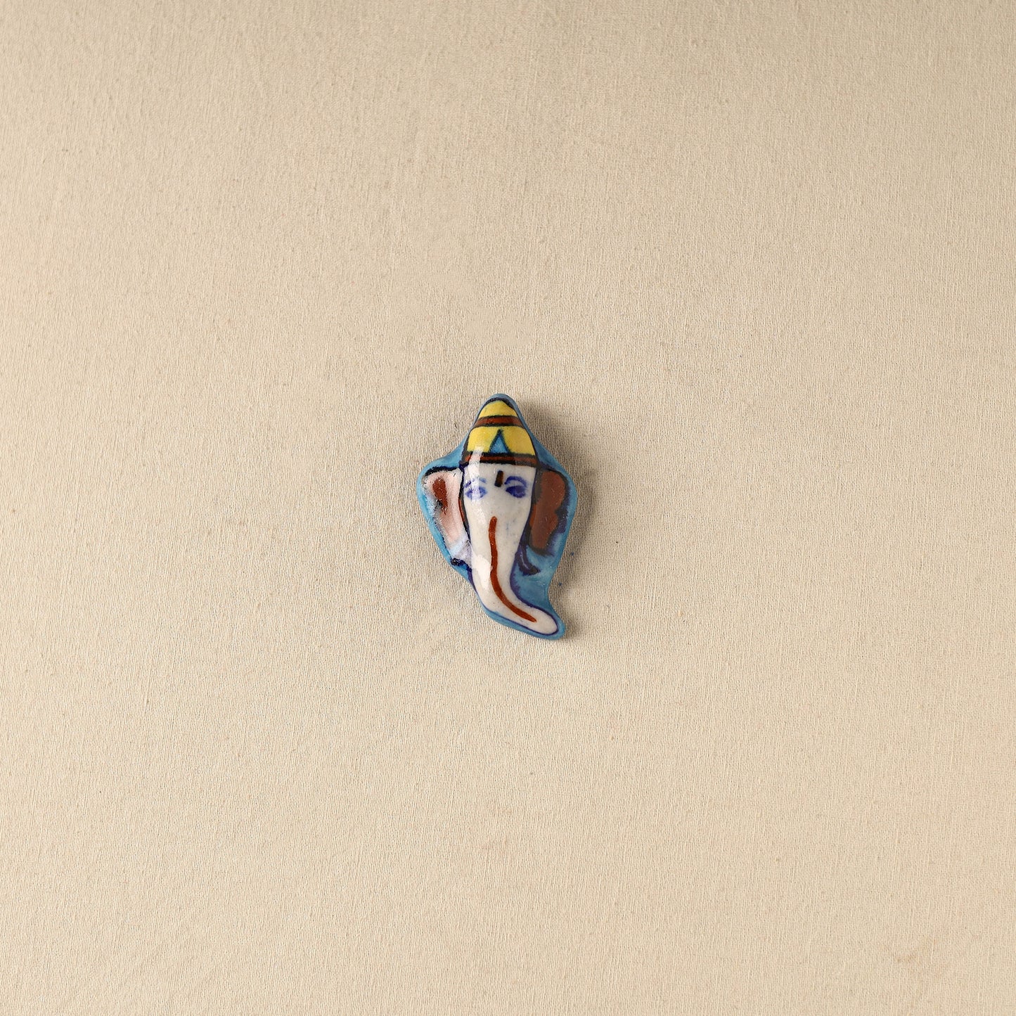 Blue - Ganesha Original Blue Pottery Ceramic Fridge Magnet 52