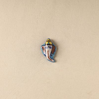 Blue - Ganesha Original Blue Pottery Ceramic Fridge Magnet 52