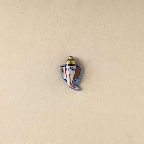 Blue - Ganesha Original Blue Pottery Ceramic Fridge Magnet 52