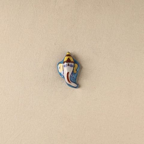 Blue - Ganesha Original Blue Pottery Ceramic Fridge Magnet 53