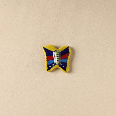 Yellow - Butterfly Original Blue Pottery Ceramic Fridge Magnet 55