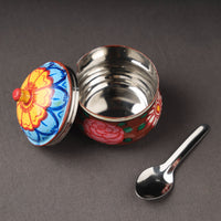 Steel Ghee Pot with Spoon 