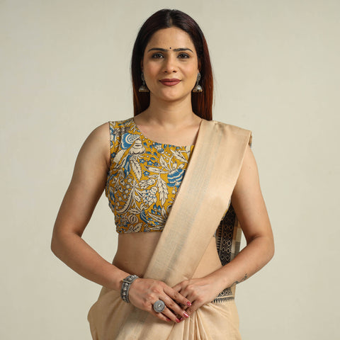 Buy Kalamkari Printed Cotton Stitched Blouse 09 Online at iTokri.com