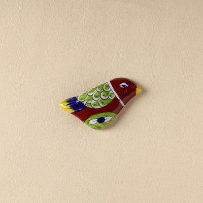 Red - Bird Original Blue Pottery Ceramic Fridge Magnet 64