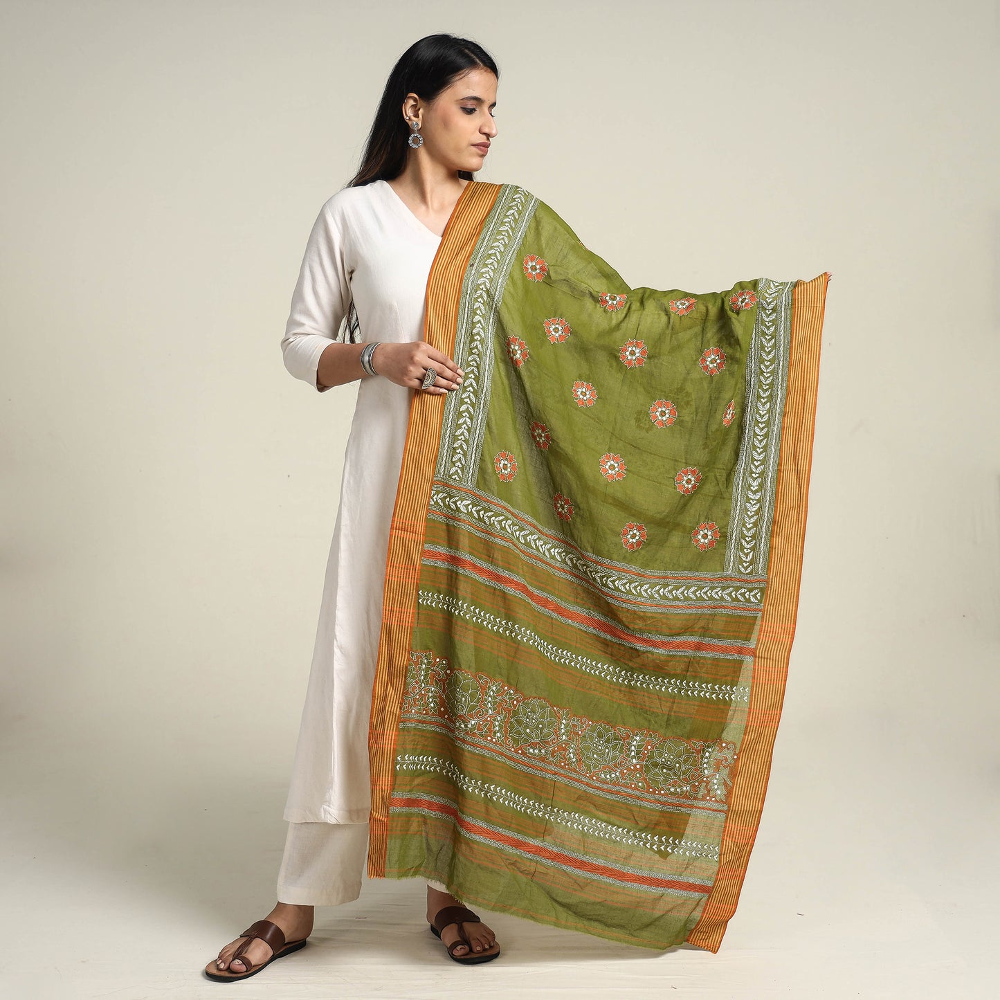 Kantha Embroidery Dupatta 