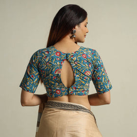Buy Blue Sanganeri Block Printed Cotton Stitched Blouse