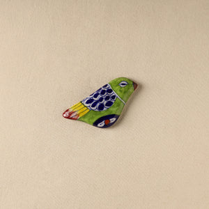 Green - Bird Original Blue Pottery Ceramic Fridge Magnet 68