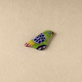 Green - Bird Original Blue Pottery Ceramic Fridge Magnet 68