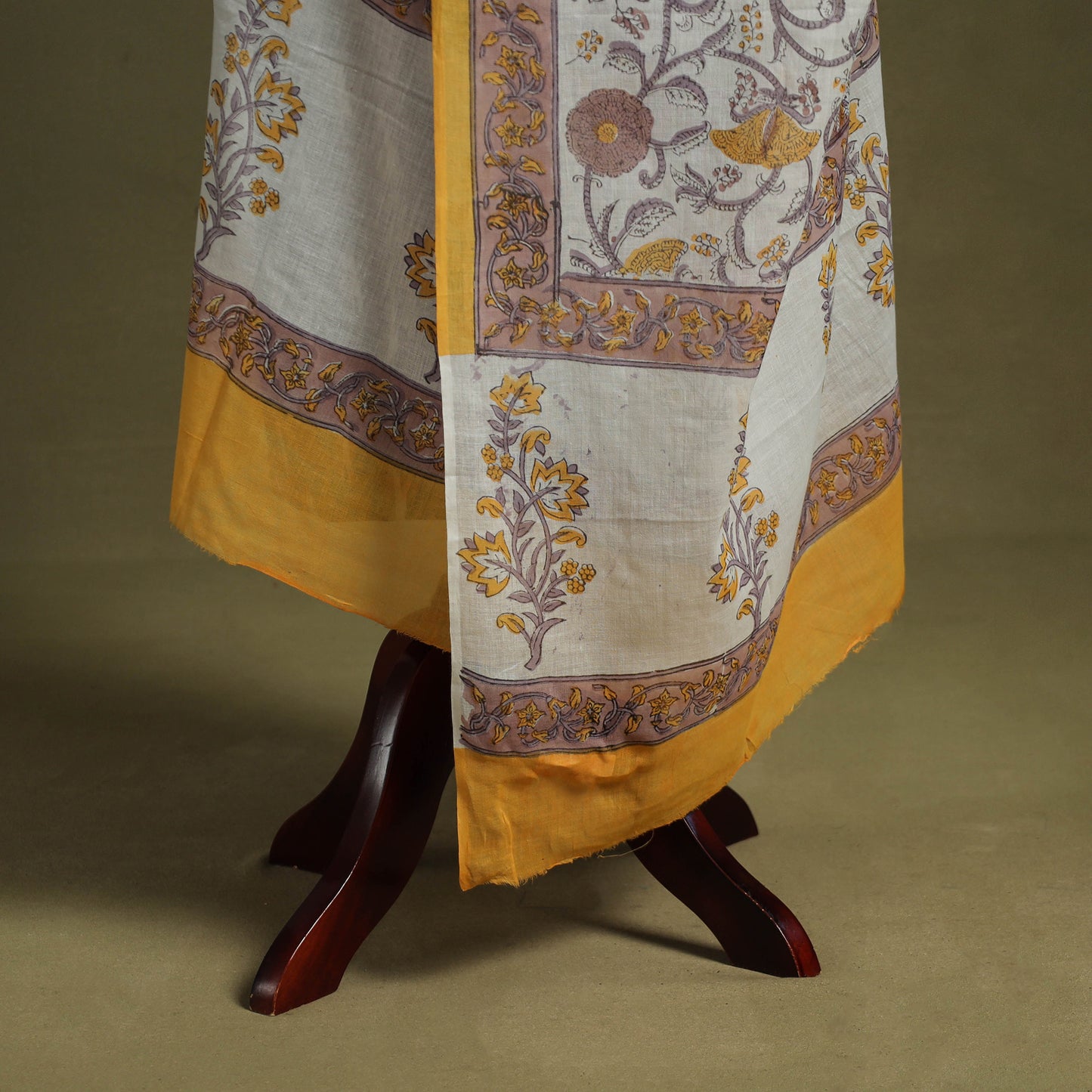 White - hand mul cotton sanganeri dupatta 29 - handcrafted