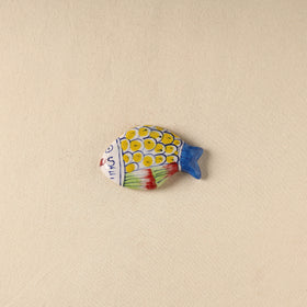 Yellow - Fish Original Blue Pottery Ceramic Fridge Magnet 69