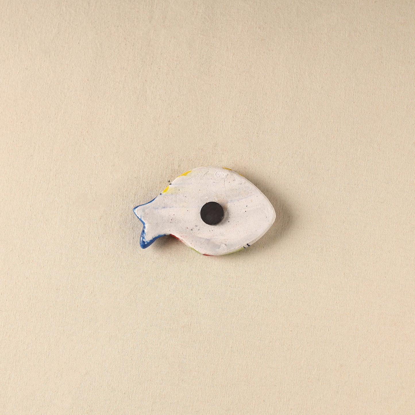 Yellow - Fish Original Blue Pottery Ceramic Fridge Magnet 69