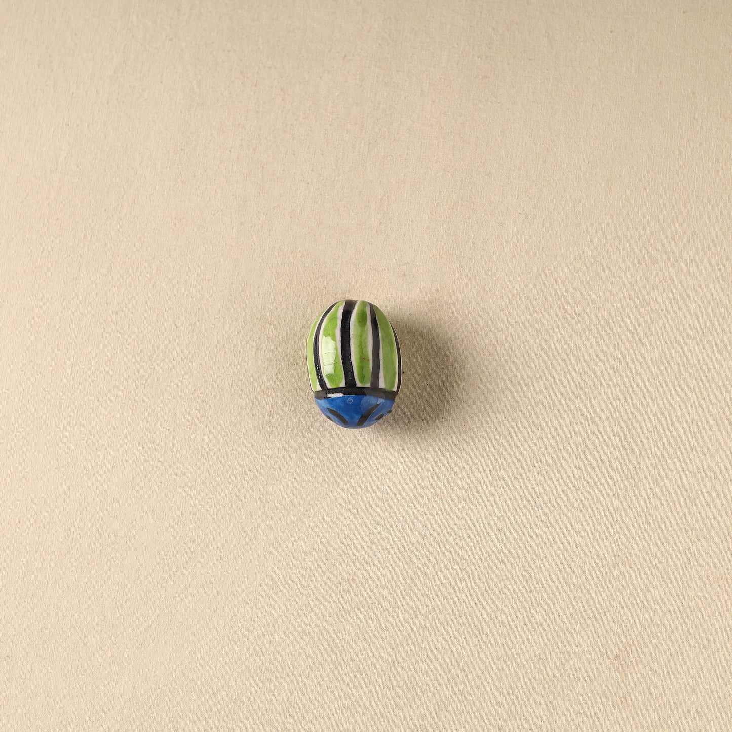 Green - Ladybug Original Blue Pottery Ceramic Fridge Magnet 77
