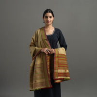 Beige - Kutch Handwoven Mirror Work Woollen Shawl 08