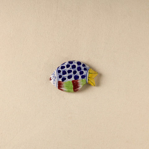 Blue - Fish Original Blue Pottery Ceramic Fridge Magnet 70
