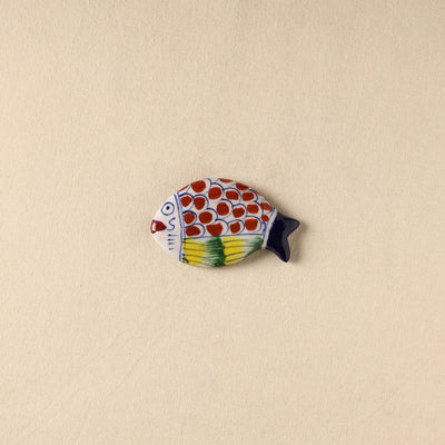 Red - Fish Original Blue Pottery Ceramic Fridge Magnet 71