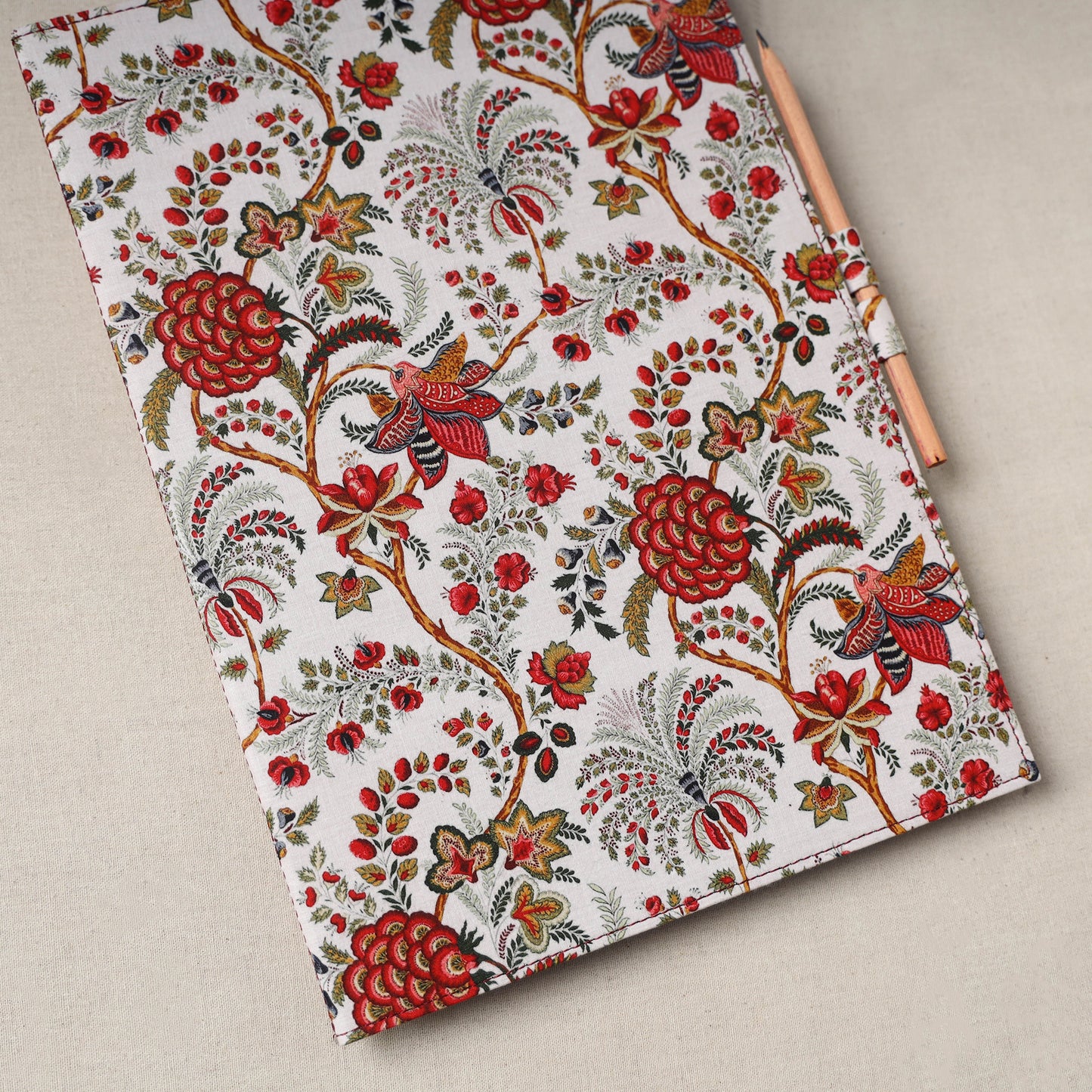 Floral Print Handcrafted File Folder with Pencil 09