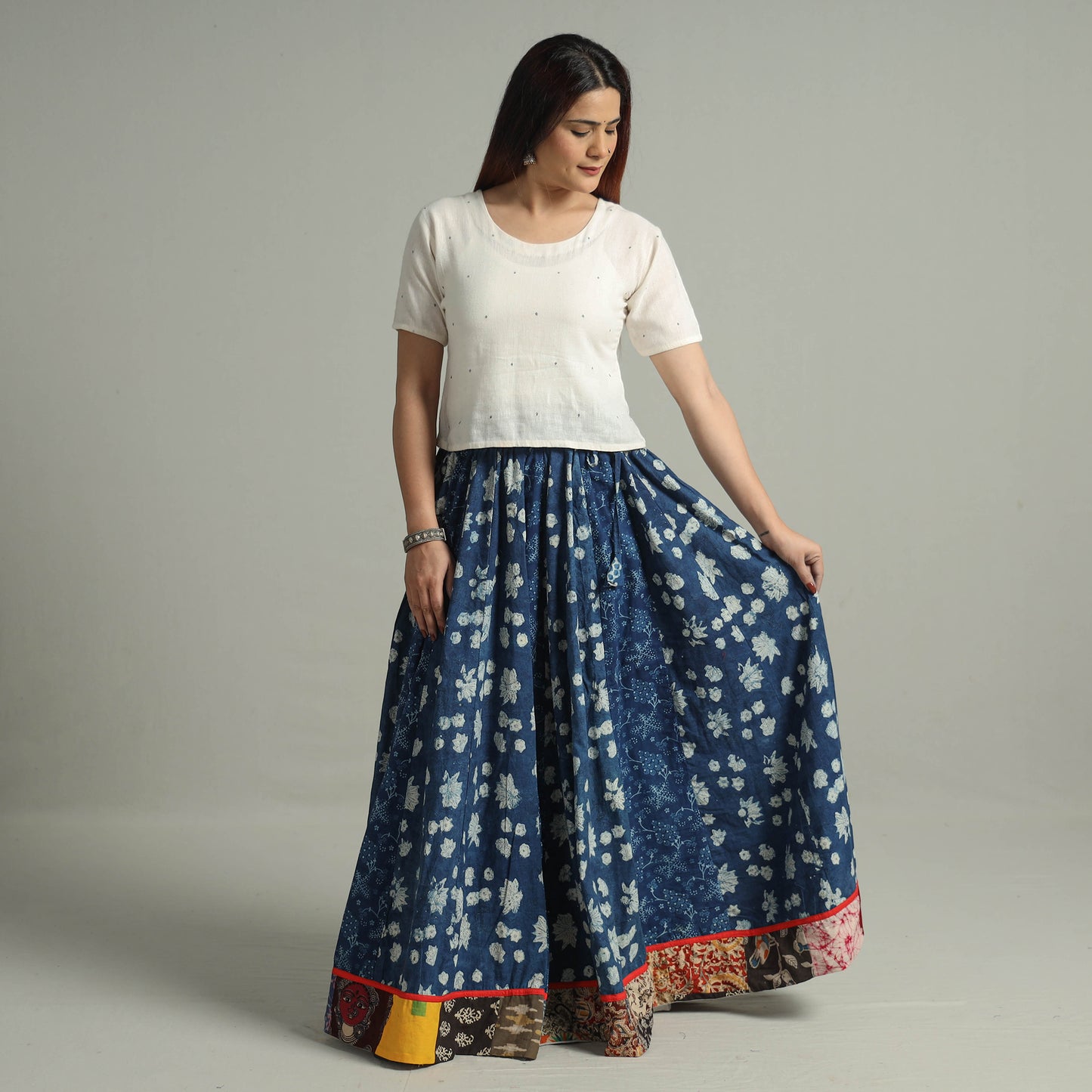 Patchwork Long Skirt