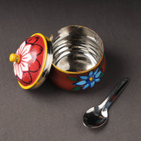 Steel Ghee Pot with Spoon 