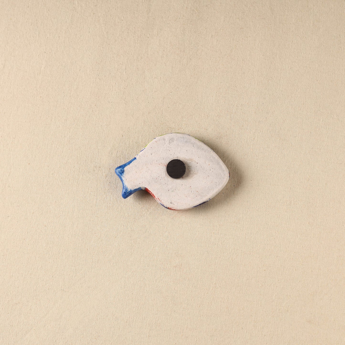 Green - Fish Original Blue Pottery Ceramic Fridge Magnet 73