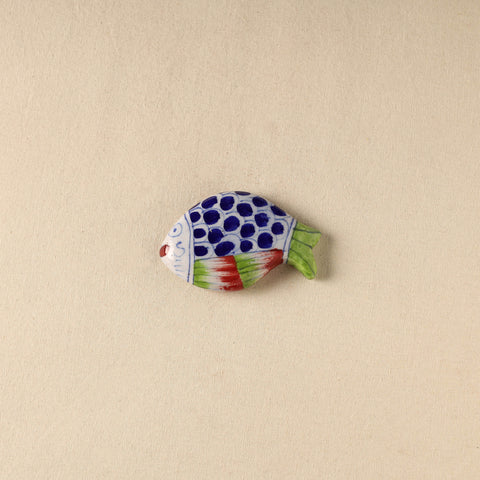 Blue - Fish Original Blue Pottery Ceramic Fridge Magnet 74