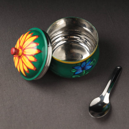Steel Ghee Pot with Spoon 