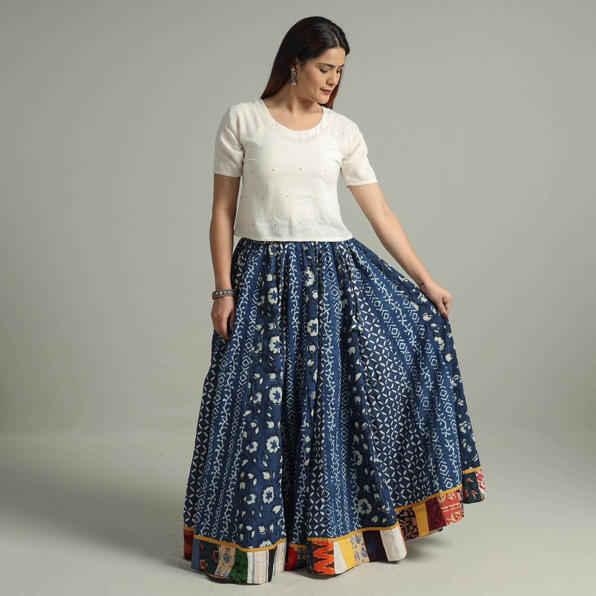 Patchwork Long Skirt