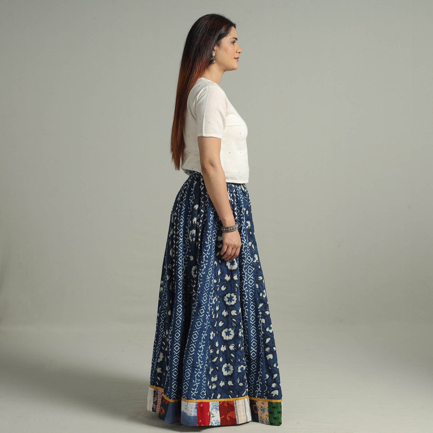 Patchwork Long Skirt