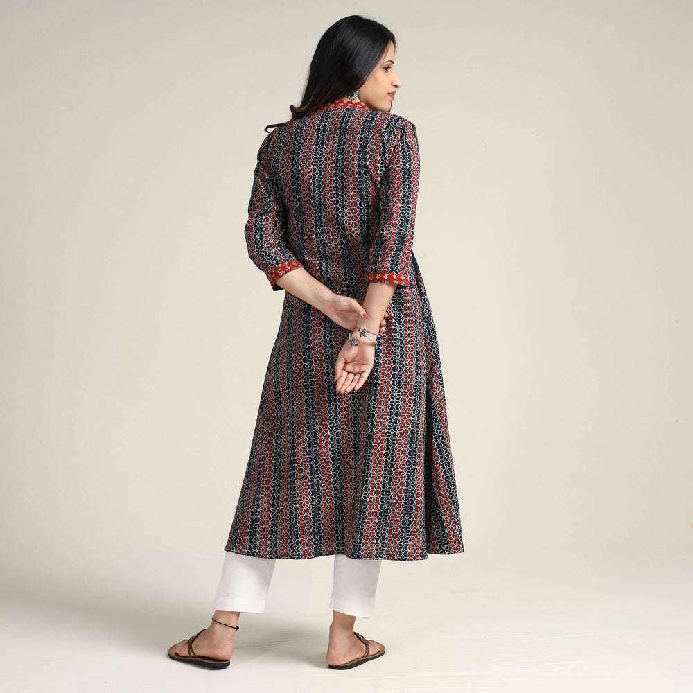 Multicolor - Ajrakh Block Printed Cotton Long Kurta