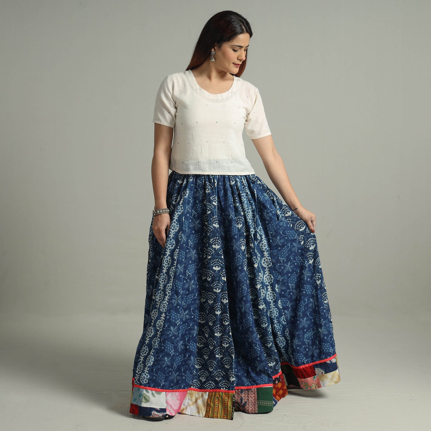 Patchwork Long Skirt