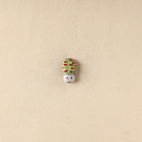 Green - Ladybug Original Blue Pottery Ceramic Fridge Magnet 83